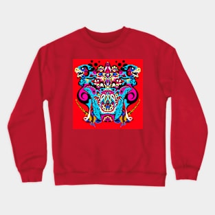 the kaiju pattern in mandala ecopop art Crewneck Sweatshirt